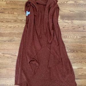 Burnt orange Knit convertible shawl